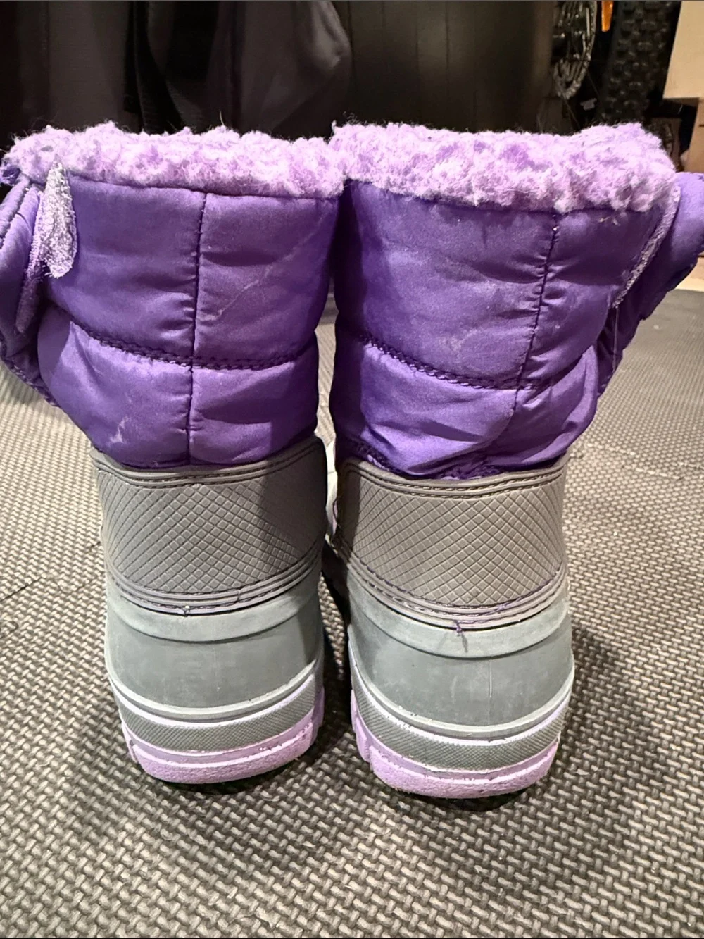 Lands' End Purple and Light Gray Kids Winter Boots